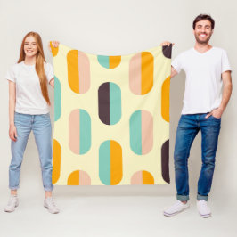 Seamless geometric pattern in retro vibes fleece deken