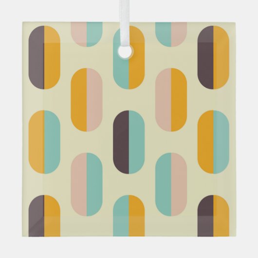 Seamless geometric pattern in retro vibes glas ornament (Voorkant)
