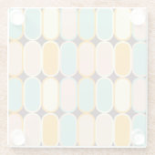 Seamless geometric pattern in retro vibes glazen onderzetter (Achterkant)