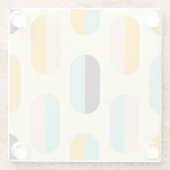 Seamless geometric pattern in retro vibes glazen onderzetter (Achterkant)