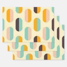 Seamless geometric pattern in retro vibes inpakpapier vel