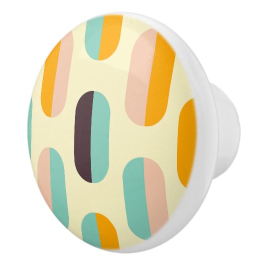 Seamless geometric pattern in retro vibes keramische knop (Rechts)