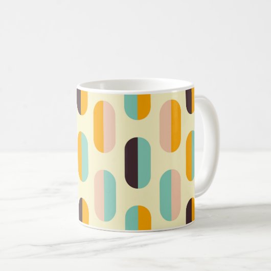 Seamless geometric pattern in retro vibes koffiemok (Voorkant rechts)