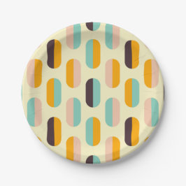 Seamless geometric pattern in retro vibes papieren bordje