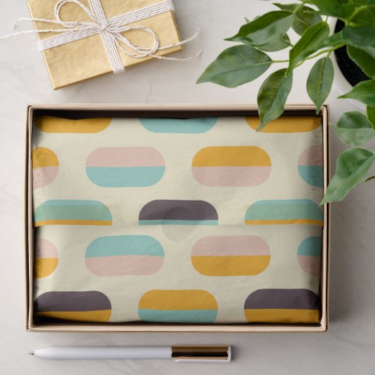 Seamless geometric pattern in retro vibes tissuepapier (Geschenk)
