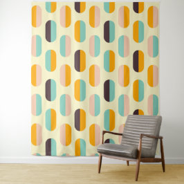 Seamless geometric pattern in retro vibes wandkleed