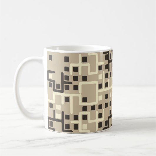Seamless geometric pattern with colored elements, koffiemok (Links)