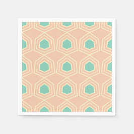 Seamless geometric pattern with teal pentagons servet