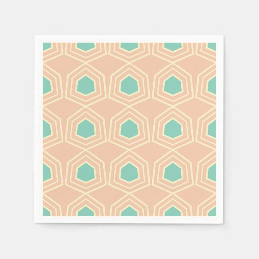 Seamless geometric pattern with teal pentagons servet (Voorkant)