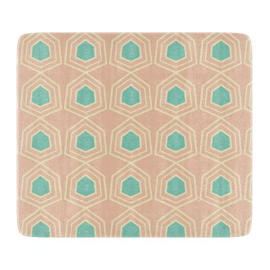 Seamless geometric pattern with teal pentagons snijplank (Voorkant)