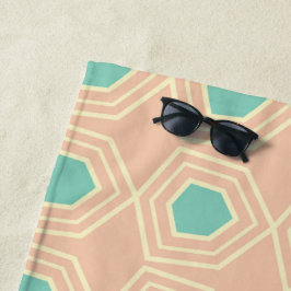 Seamless geometric pattern with teal pentagons strandlaken