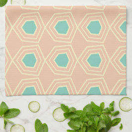 Seamless geometric pattern with teal pentagons theedoek