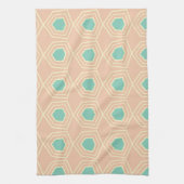 Seamless geometric pattern with teal pentagons theedoek (Verticaal)