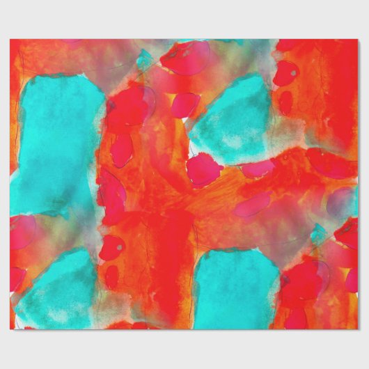 Seamless giraffe, blue, watercolor artist cadeaupapier (Vlak)