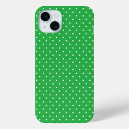 Seamless green background polka dot pattern iPhone 15 mini hoesje