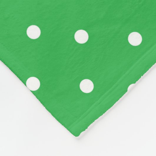 Seamless green background polka dot pattern fleece deken (Hoek)