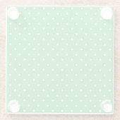 Seamless green background polka dot pattern glazen onderzetter (Achterkant)