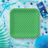 Seamless green background polka dot pattern papieren bordje (Feest)