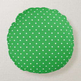 Seamless green background polka dot pattern rond kussen