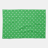 Seamless green background polka dot pattern theedoek (Horizontaal)