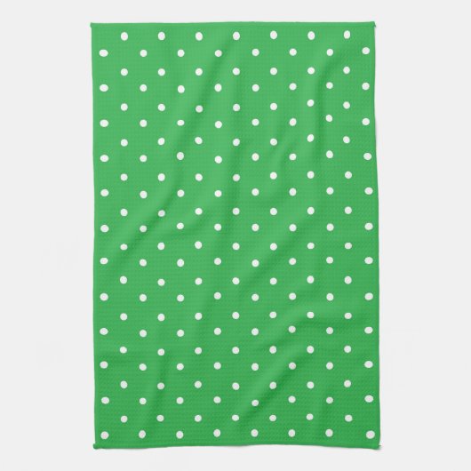 Seamless green background polka dot pattern theedoek (Verticaal)