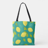Seamless Hand Drawn Lemon with Leaves Pattern in B Tote Bag (Achterkant)