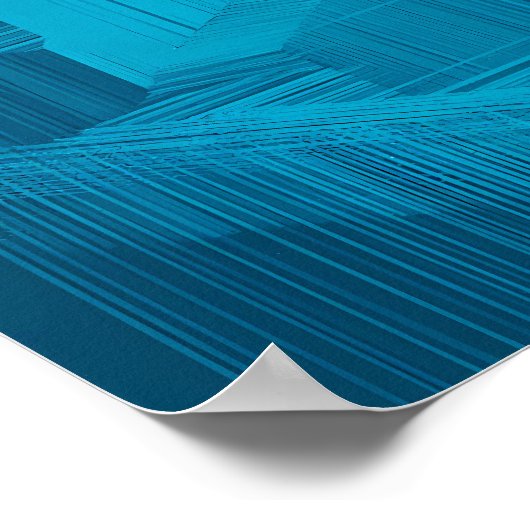  Seamless High-Contrast Cyan Grid Tiling Pattern Poster (Hoek)