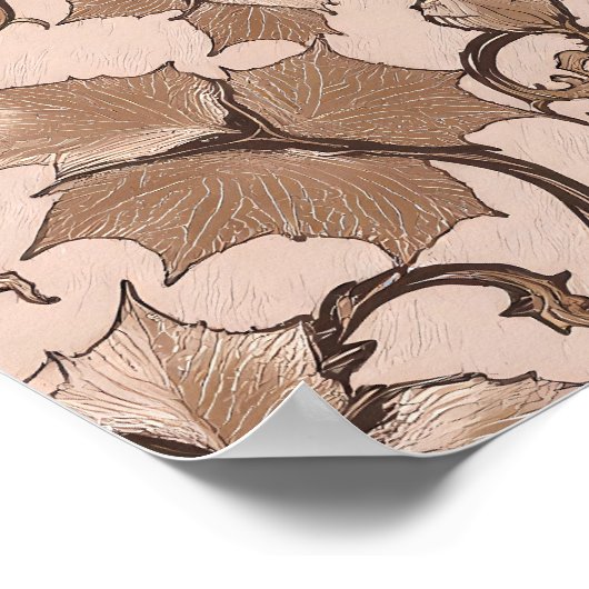 Seamless High-Contrast Sepia Ivory Tiling Pattern Poster (Hoek)