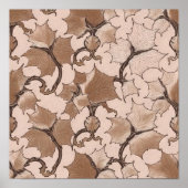 Seamless High-Contrast Sepia Ivory Tiling Pattern Poster (Voorkant)