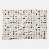 Seamless isometric patterns of vases plants theedoek (Horizontaal)