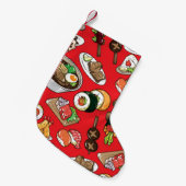 seamless Japanese food pattern Kleine Kerstsok (Voorkant (Hangend))