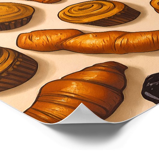 Seamless Laminated Dough Texture Fabric Pattern Poster (Hoek)