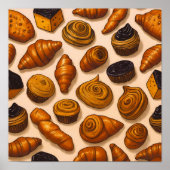 Seamless Laminated Dough Texture Fabric Pattern Poster (Voorkant)