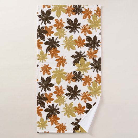 seamless leaf pattern with grunge effect badhanddoek (Badhanddoek)