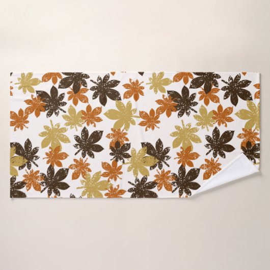 seamless leaf pattern with grunge effect badhanddoek (Badhanddoek)