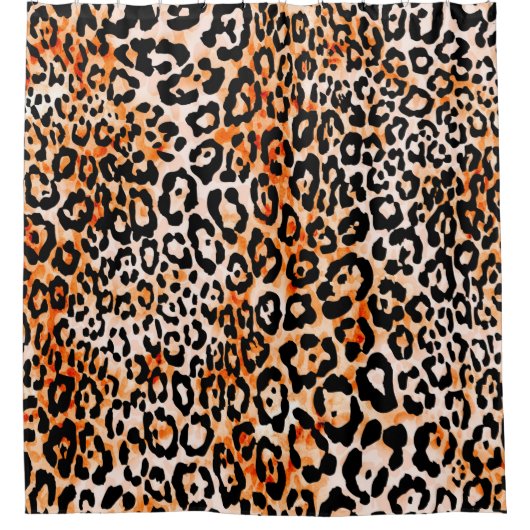 Seamless leopard pattern, hand drawing animal prin douchegordijn (Voorkant)