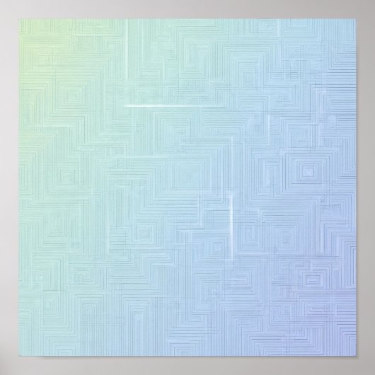 Seamless Light & Airy Layered Labyrinth Pattern Poster (Voorkant)