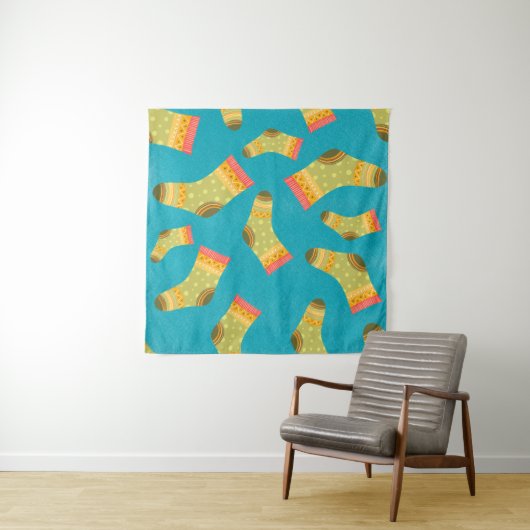 Seamless linear pattern with socks. The illustrati Wandkleed (In Situ (horizontaal))