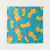 Seamless linear pattern with socks. The illustrati Wandkleed (Voorkant)