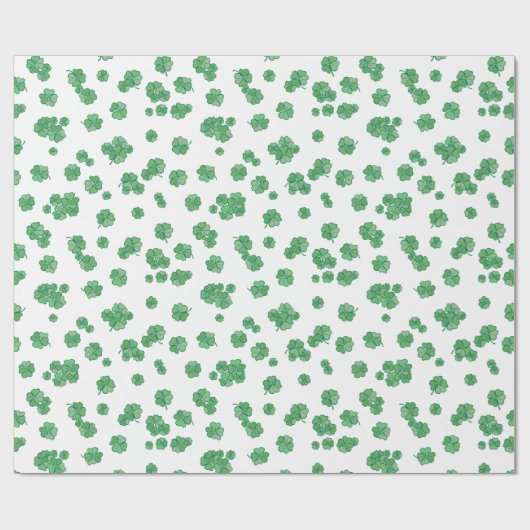 Seamless Lucky Four-Leaf Clover Pattern Cadeaupapier (Vlak)