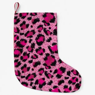 Seamless luxury pink leopard pattern. kleine kerstsok