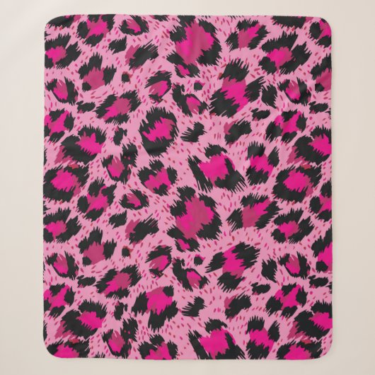 Seamless luxury pink leopard pattern. sherpa deken (Voorkant)