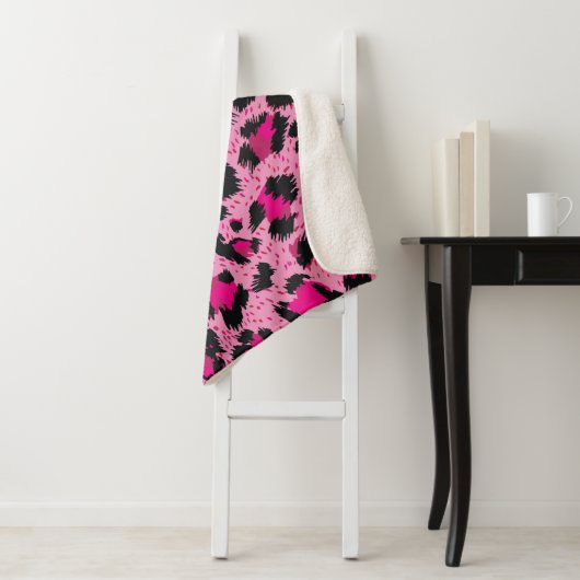 Seamless luxury pink leopard pattern. sherpa deken (In situ)