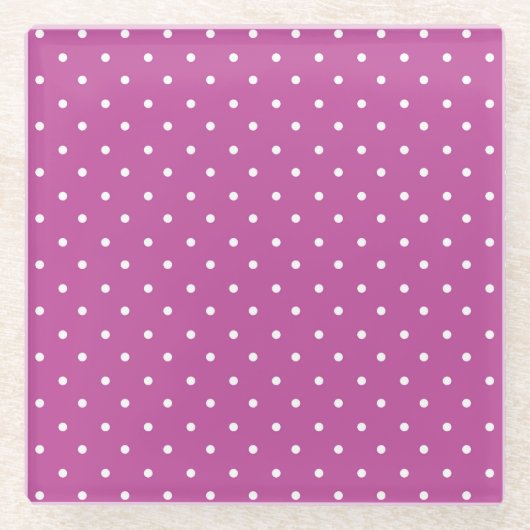 Seamless magenta background polka dot pattern glazen onderzetter (Voorkant)