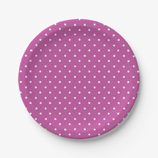 Seamless magenta background polka dot pattern papieren bordje (Voorkant)
