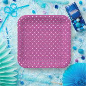 Seamless magenta background polka dot pattern papieren bordje (Feest)