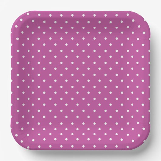 Seamless magenta background polka dot pattern papieren bordje (Voorkant)