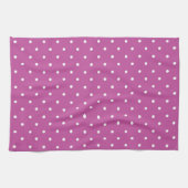 Seamless magenta background polka dot pattern theedoek (Horizontaal)