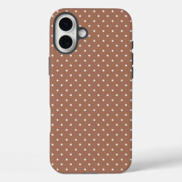 Seamless medium brown polka dot  pattern iPhone 16 plus hoesje