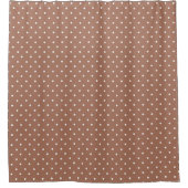 Seamless medium brown polka dot  pattern douchegordijn (Voorkant)